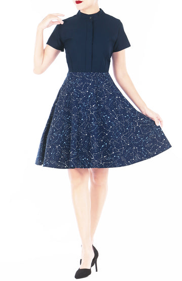 Moonlight Galaxy Clara Dress - Midnight Blue